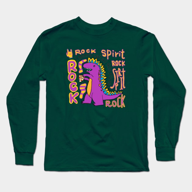 rock spirit, dinosaur Long Sleeve T-Shirt by zzzozzo